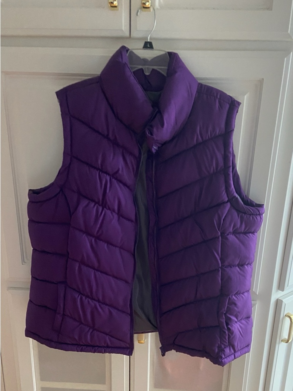 Faded Glory Purple Quilted Puffer Vest